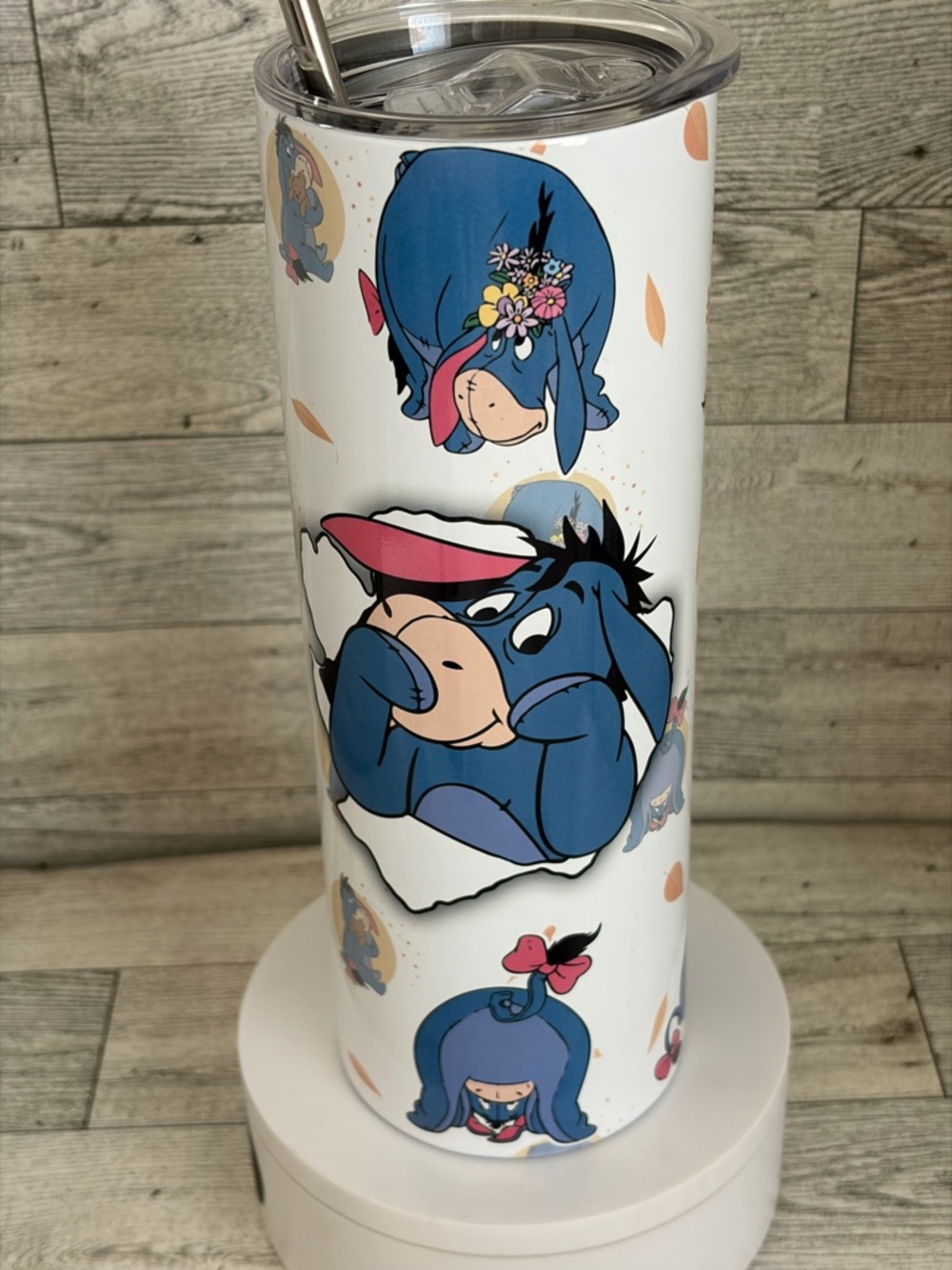 Disney Inspired Blue Eeyore Character Travel 20oz Tumbler